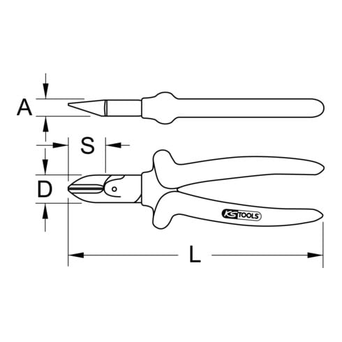 KS Tools SlimPOWER Diagonal-Seitenschneider, 180 mm