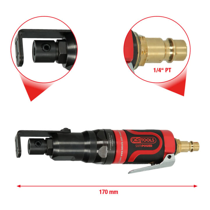 KS Tools SlimPOWER Mini-Druckluft-Karosserie-Stichsäge 170mm