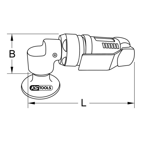 KS Tools SlimPOWER Mini-Druckluft-Schleifmaschine für große Pads, 19000 U/min