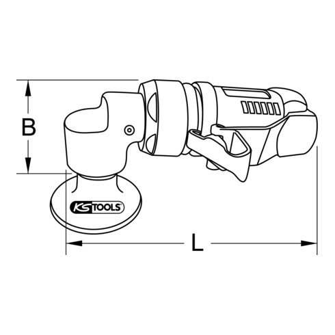 KS Tools SlimPOWER Mini meuleuse à air pour grands tampons, 16500 tr/min