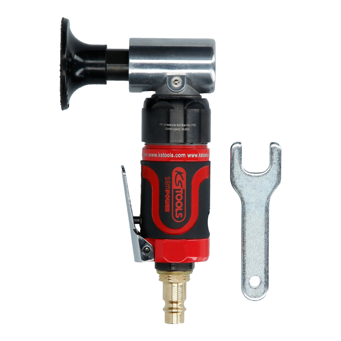KS Tools SlimPOWER mini meuleuse à air pour gros tampons, 19000 tr/min