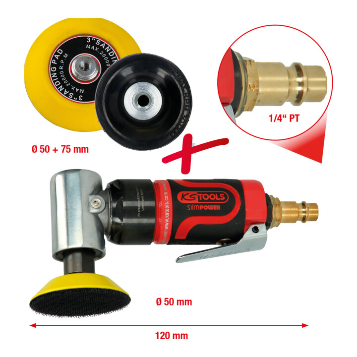 KS Tools SlimPOWER mini rectifieuse à air, 19000 tr/min