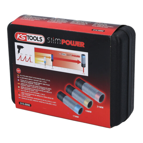 KS Tools SlimPOWER slagmoerdopset, 3-delig, 1/2"