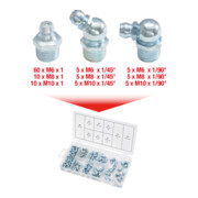 KS Tools smeernippel assortiment, M6-8-10x1.0, 110 stuks