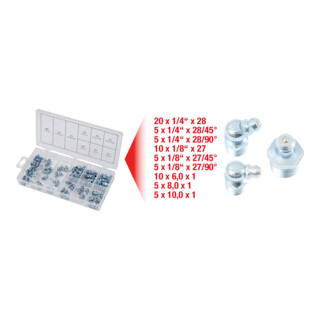 KS Tools smeernippel assortiment, metrisch & inch, 70 delig