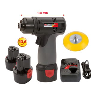 KS Tools Smerigliatrice a batteria, 3.200 giri/min 10,8V, con 2 batterie e 1 caricatore
