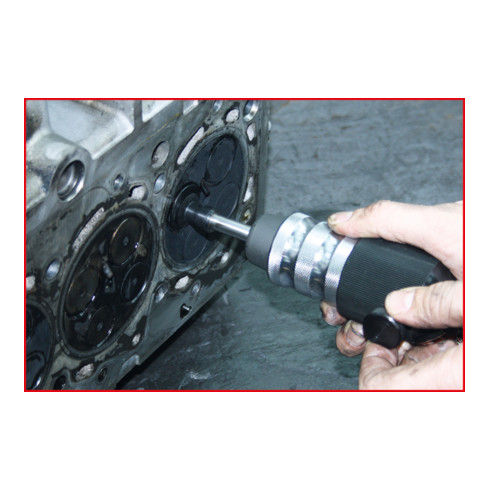 KS Tools Smerigliatrice pneumatica per valvole con 4 ventose, 5pz.