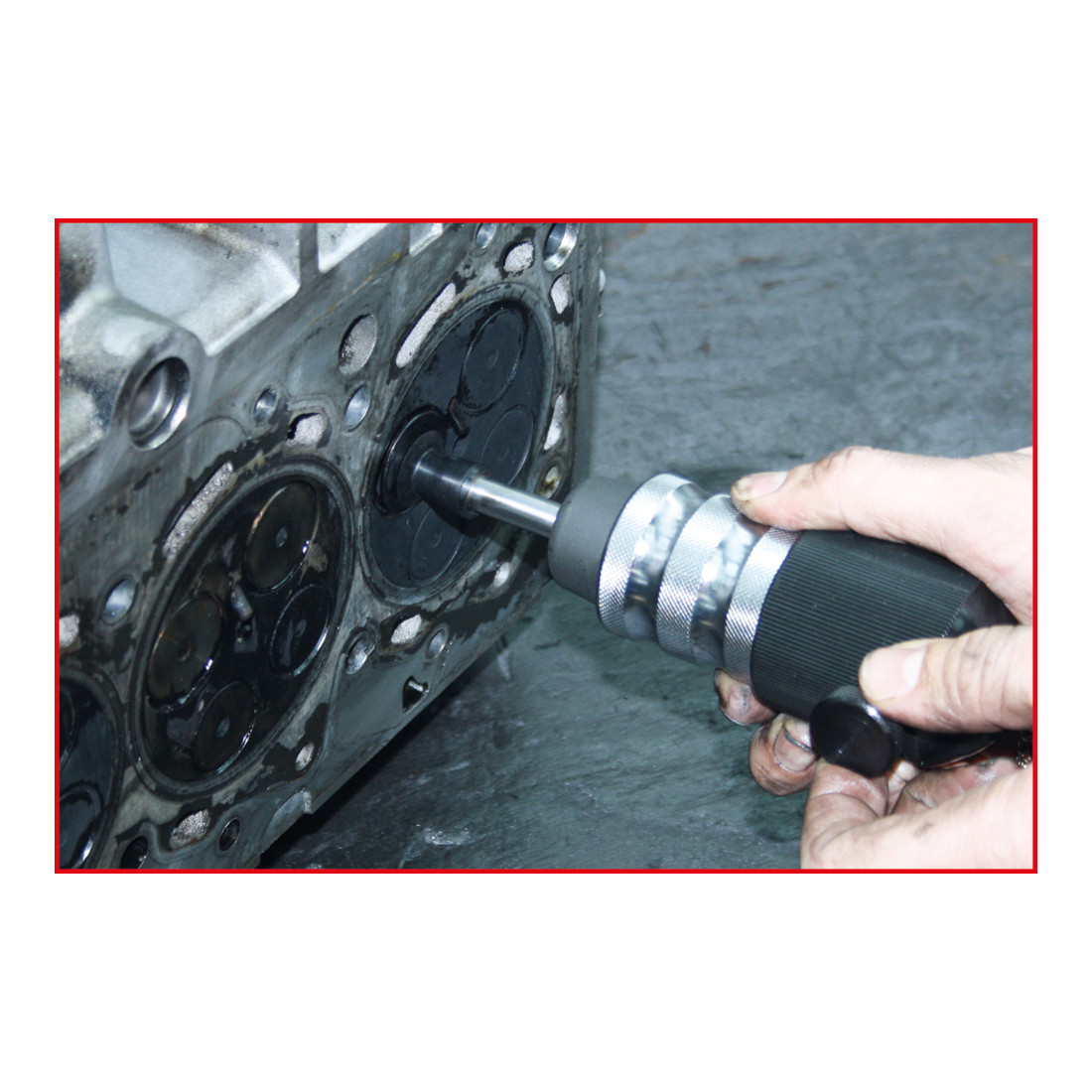 KS Tools Smerigliatrice pneumatica per valvole con 4 ventose, 5pz.