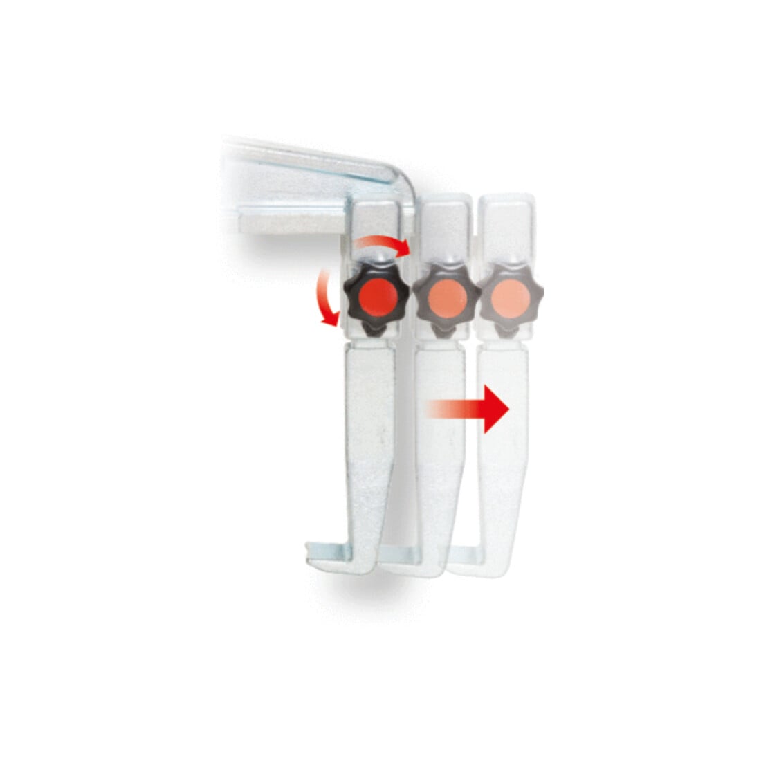 KS Tools snelspan universele trekkerset, 7 delig 50-160mm