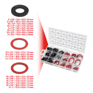 KS Tools Sortiment Dichtringe-Sanitär, 141-teilig