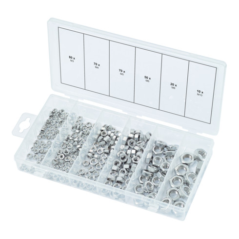 KS Tools Sortiment EDELSTAHL Muttern, metrisch, 300-teilig