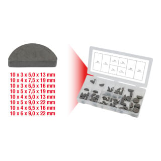 KS Tools Sortiment Federkeile, 80-teilig