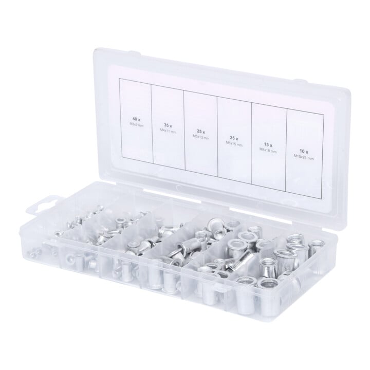 KS Tools Sortiment Gewindenieten, Aluminium, M3x9mm-M10x21mm, 150-teilig