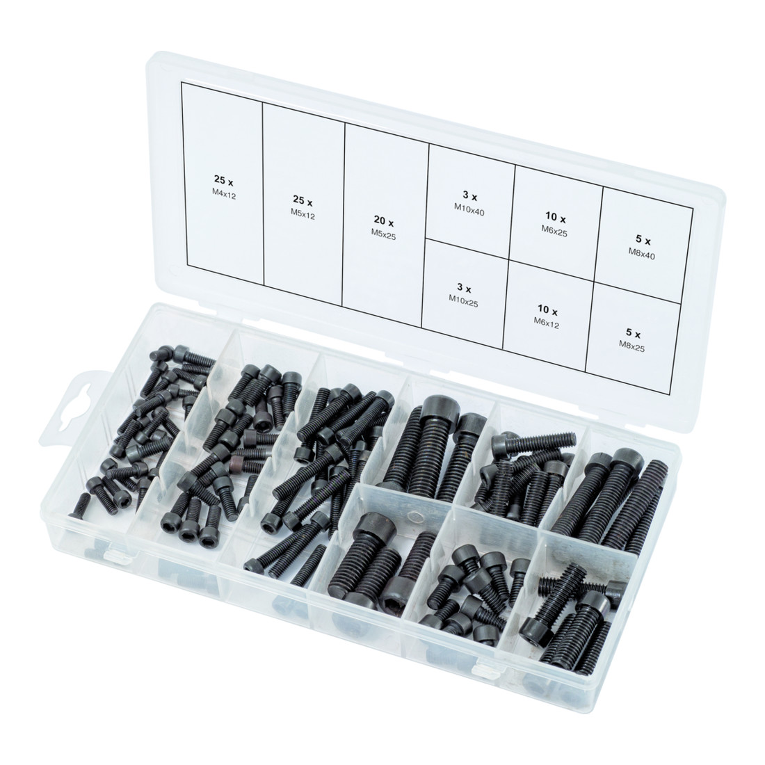 KS Tools Sortiment Innensechskant-Schrauben, metrisch, 106-teilig