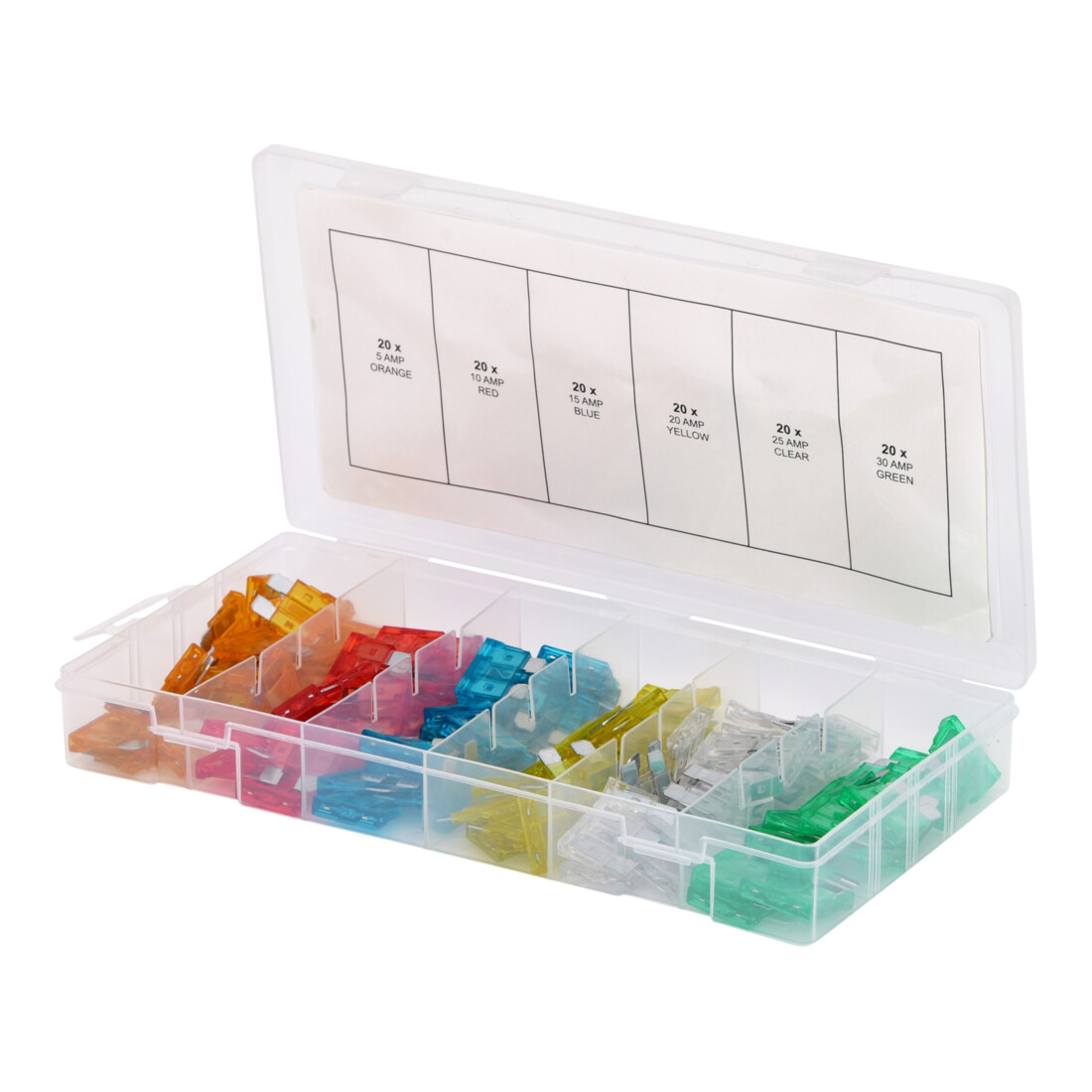 KS Tools Sortiment Kfz-Sicherungen,5-30A, Zink, 120-teilig