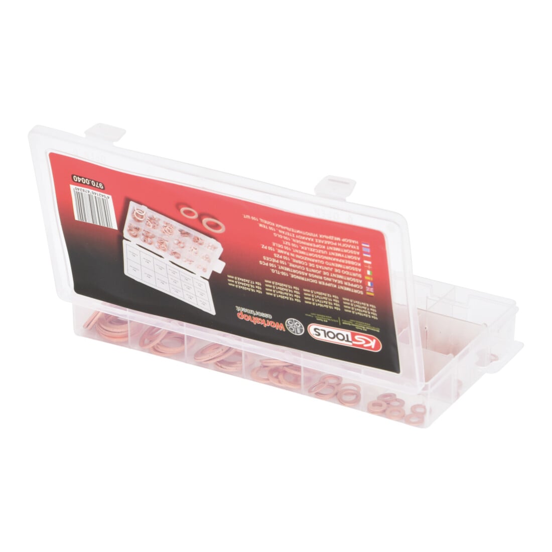 KS Tools Sortiment Kupfer-Dichtringe, Ø 5-17,5mm, 150-teilig