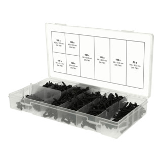 KS Tools Sortiment Linsenkopf-Blechschrauben, M2,5-M3, 750-tlg.