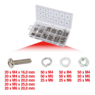 KS Tools Sortiment Linsenkopf-Maschinenschrauben, metrisch, 475-teilig