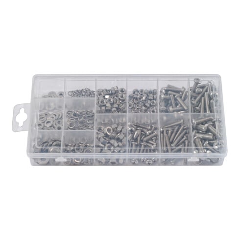 KS Tools Sortiment Linsenkopf-Maschinenschrauben, metrisch, 475-teilig