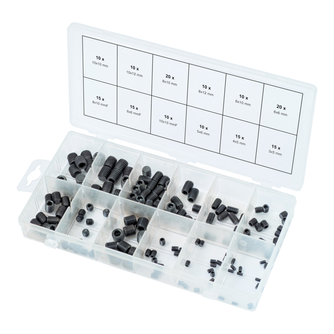 KS Tools Sortiment Madenschrauben, metrisch, 160-teilig