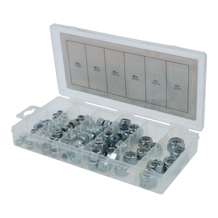 KS Tools Sortiment Muttern, selbstsichernd, UNC, 100-teilig