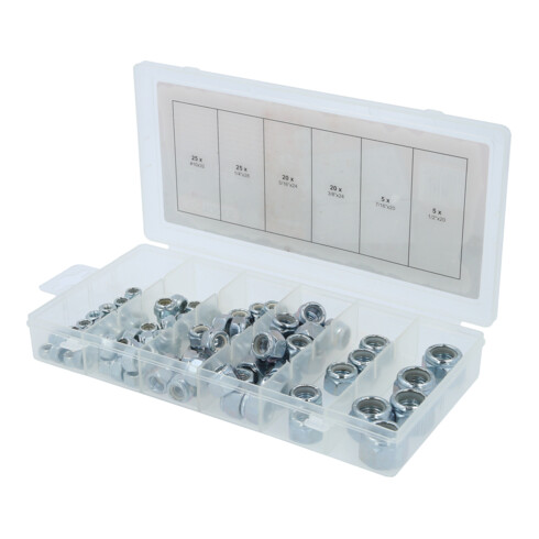 KS Tools Sortiment Muttern, selbstsichernd, UNF, 100-teilig