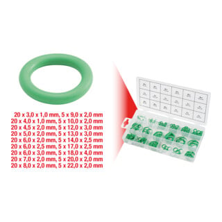 KS Tools Sortiment O-Ringe, HNBR, Innen Ø 3-22mm, 225-teilig