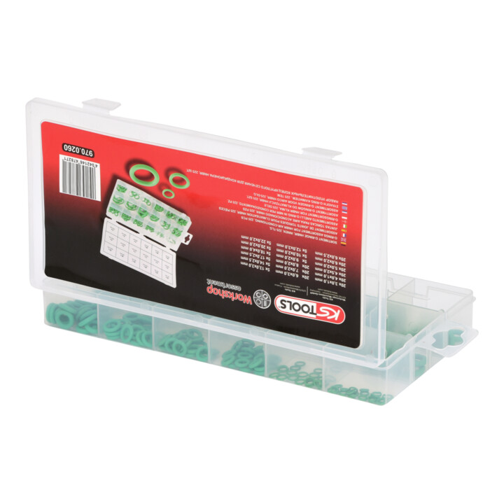 KS Tools Sortiment O-Ringe, HNBR, Innen Ø 3-22mm, 225-teilig