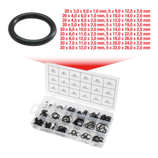 KS Tools Sortiment O-Ringe, innen Ø 3-22mm, 225-teilig
