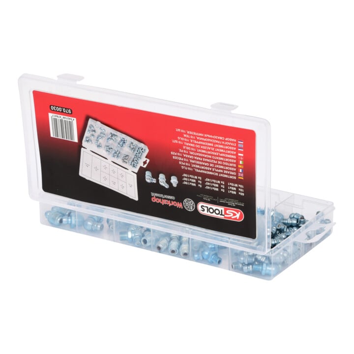 KS Tools Sortiment Schmiernippel, M6-8-10x1,0, 110-teilig