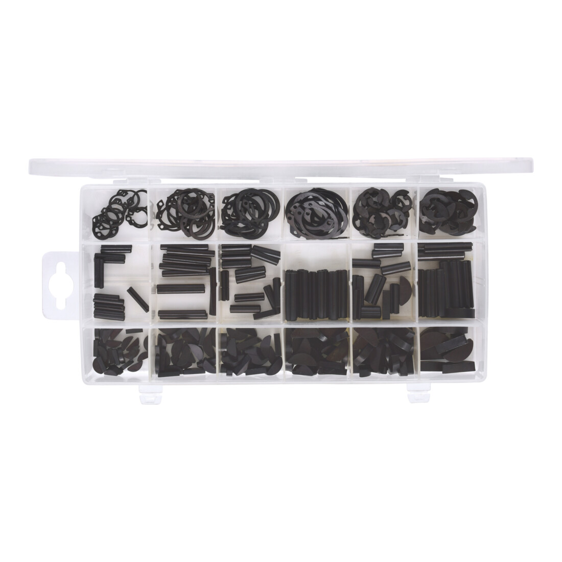 KS Tools Sortiment Spannstift/Seegering/Federkeile/E-Sicherungsring, 295-teilig