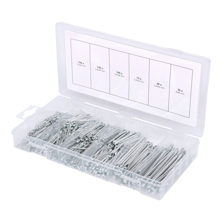 KS Tools Sortiment Splinte, 1,6x25,4mm-4,0x63,5mm, 555-teilig