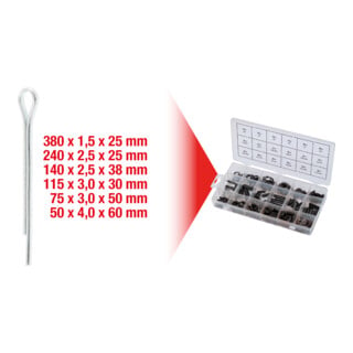 KS Tools Sortiment Splinte, 1000-teilig