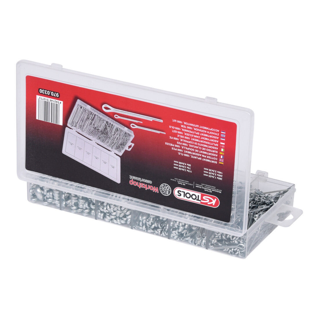 KS Tools Sortiment Splinte, 1000-teilig