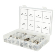 KS Tools Sortiment stufenlose 1-Ohr-Schlauchschellen, Ø 5,8-21mm, 170-tlg.