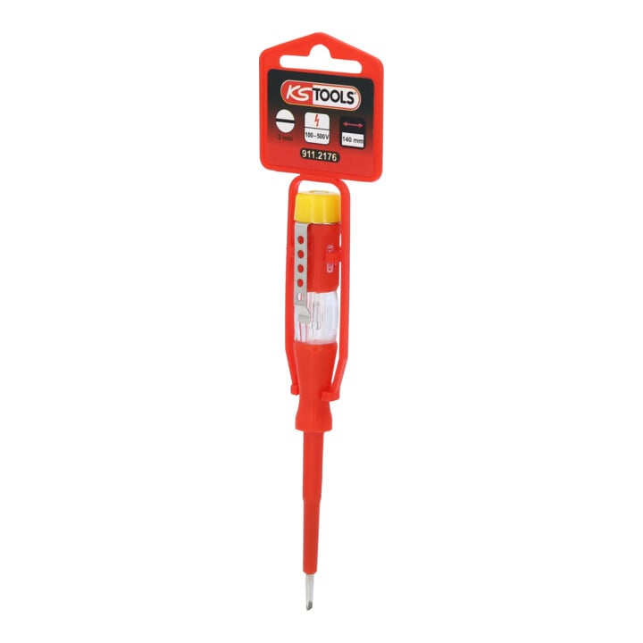 KS Tools spanningstester met beschermende isolatie 100-500 V, 140mm