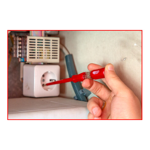 KS Tools Spannungsprüfer mit Schutzisolierung 100-500 V, 180mm