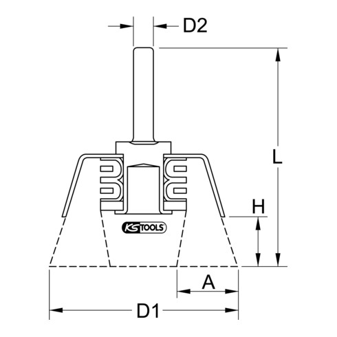 KS Tools Spazzola a tazza in filo d'acciaio 0,3 mm