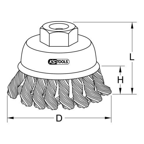 KS Tools Spazzola a tazza in filo d'acciaio 0,5mm, Ø65mm