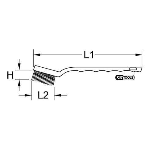 KS Tools Spazzola in filo di ottone per candele a 2 file, 170mm