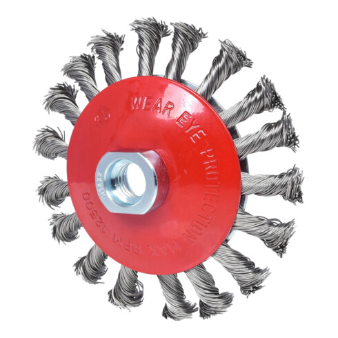 KS Tools Spazzola rotonda a filo conico in acciaio inox, 0,5mm, Ø115mm