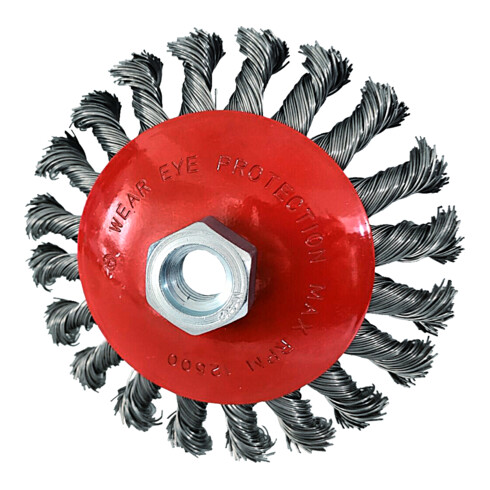 KS Tools Spazzola rotonda a filo conico in acciaio inox, 0,5mm, Ø115mm