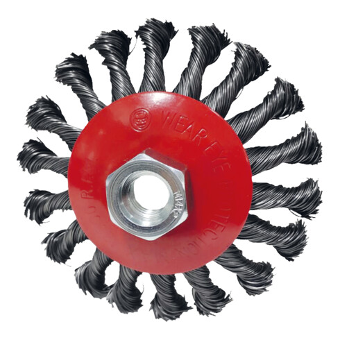 KS Tools Spazzola rotonda conica in filo d'acciaio 0,5mm, Ø100mm
