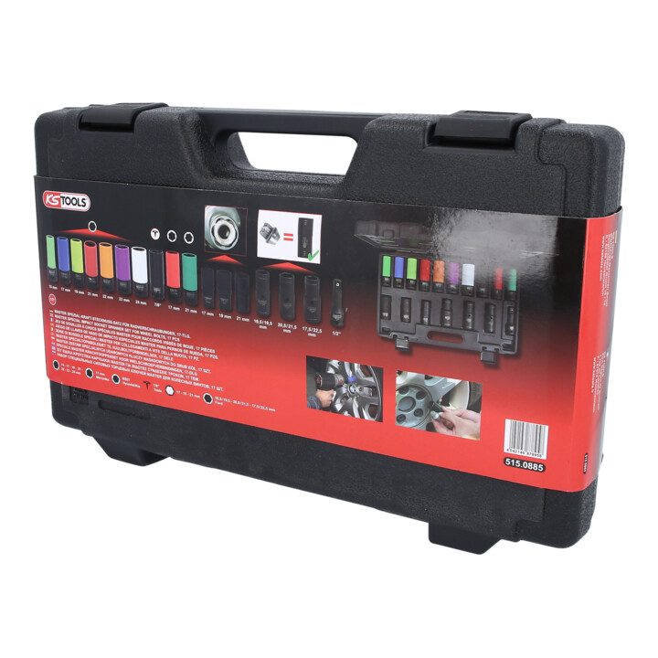 KS Tools Speciale 1/2" MASTER krachtdoppenset voor wielschroefverbindingen, 17-dlg