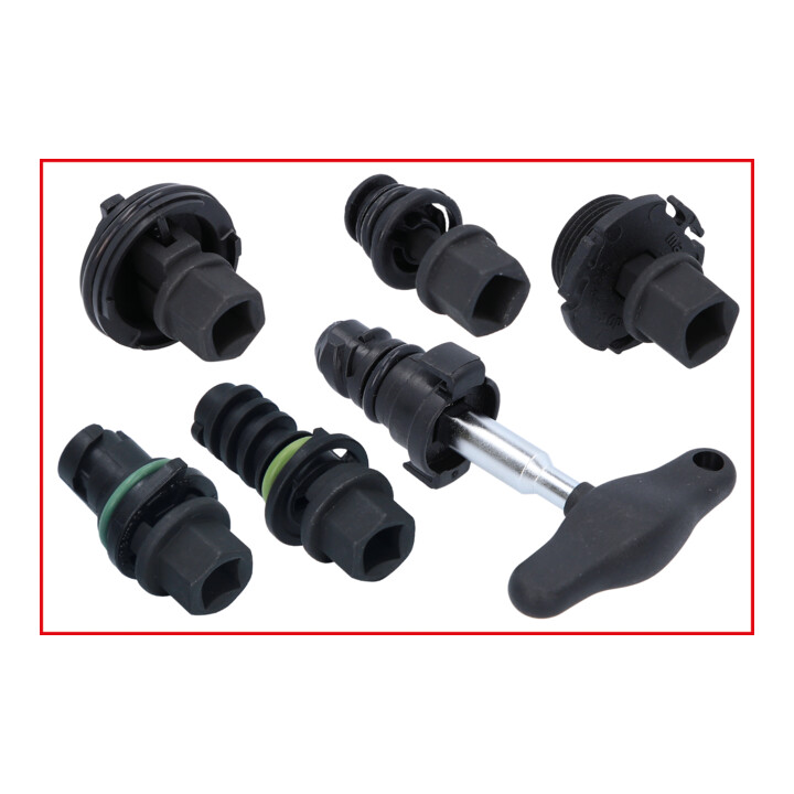KS Tools speciale 3/8" olieverversingsprofielset voor kunststof olieaftappluggen, 9-dlg