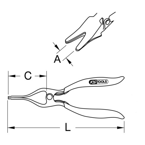 KS Tools speciale dichtingsring tang, 195mm