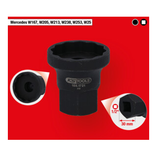KS Tools Speciale fuseekogeldop voor Mercedes, 30 mm