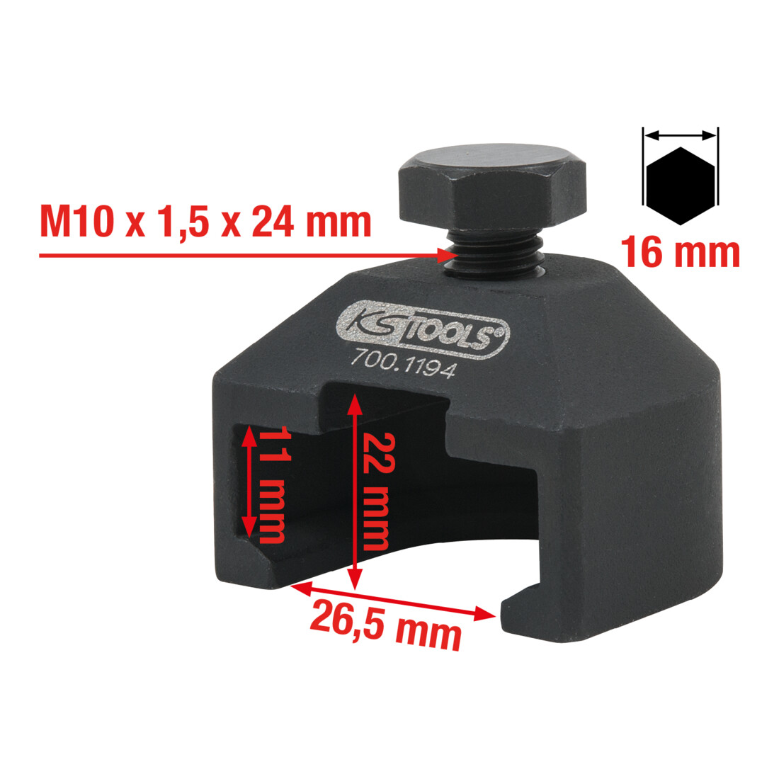 KS Tools speciale ruitenwisser arm trekker met trekvork voor Audi Q7, 26.5mm