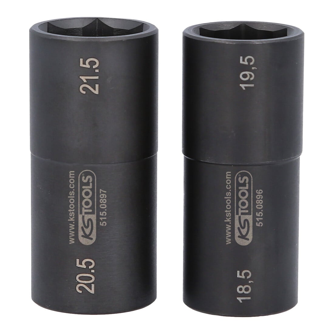 KS Tools Spezial-Alu-Felgen-Kraft-Stecknuss-Satz 1/2 Zoll für Ford, 18,5 / 19,5 / 20,5 / 21,5 mm, 2-tlg.