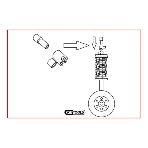 KS Tools Spezial Stoßdämpfer-Gegenhalter-Werkzeug-Satz für Volvo, 2-tlg.